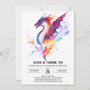 Magischer Drache Tale Birthday Einladung