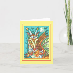 MAGISCHER DRACHEN MIT CANDY CORN, HALLOWEEN-FANTAS KARTE