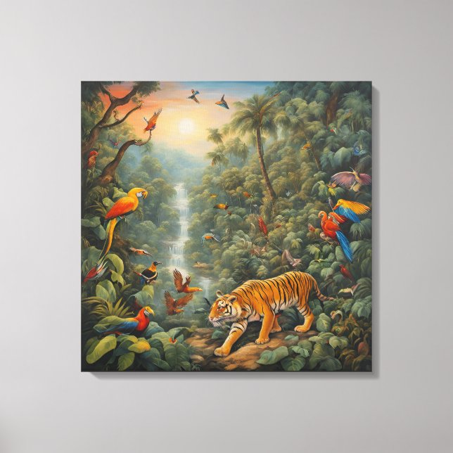 Magischer Dschungel - Leinwand Print (Vorderseite)