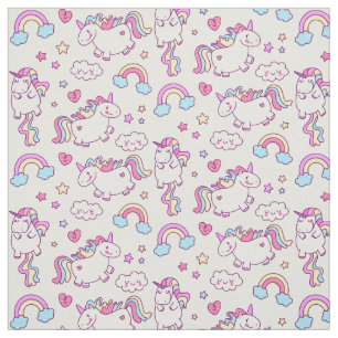 Magischer Einhorn-Regenbogen-Stern u. Wolke Stoff