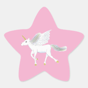 Magischer Einhorn-Stern-Aufkleber Stern-Aufkleber
