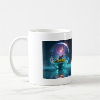 Magischer Elefant in der Glasorb kosmischen Galaxi Kaffeetasse