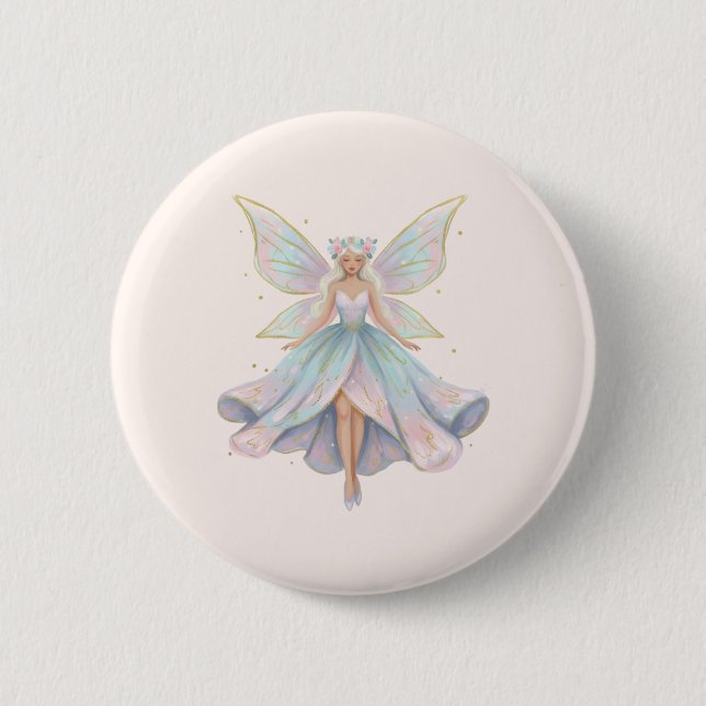 Magischer Engel Feen Pastellfarben  Button (Vorderseite)