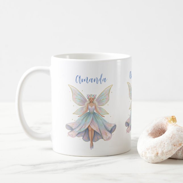 Magischer Engel Feen Pastellfarben Kaffeetasse (Mit Donut)