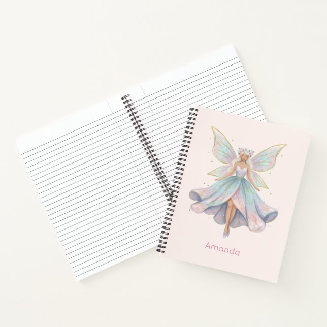 Magischer Engel Feen Pastellfarben Notizbuch (Innenseite)