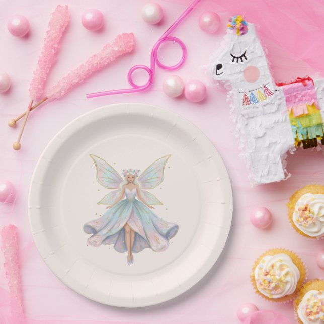Magischer Engel Feen Pastellfarben Pappteller (Party)