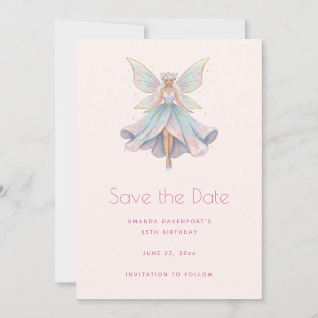 Magischer Engel Feen Pastellfarben Save The Date (Vorderseite)