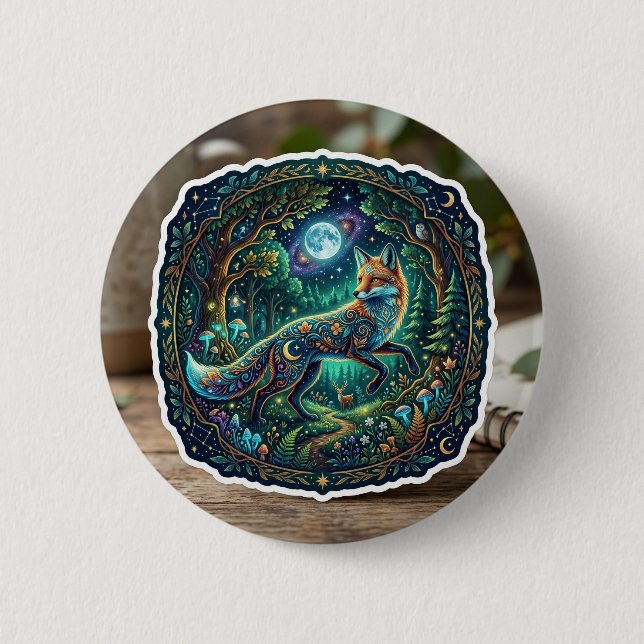 Magischer Fantasy-Aufkleber Button (Vorderseite)
