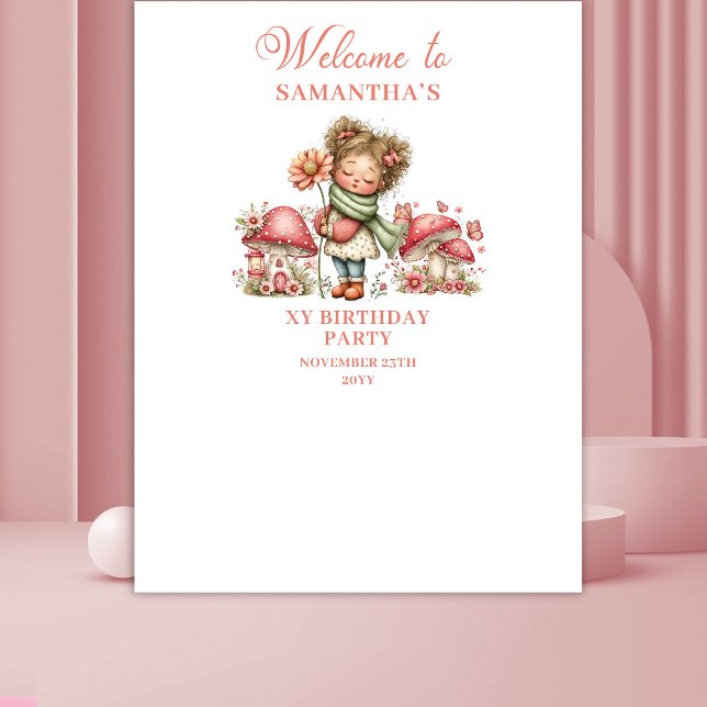 Magischer Feen 4. Geburtstag Pastell Rosa Hintergr Wandteppich (Magical Fairy 4th Birthday Pastel Pink Backdrop)
