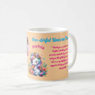 Magischer Floral Einhorn Kindergeburtstag Barcode  Kaffeetasse