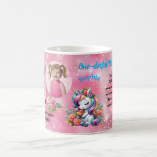 Magischer Floral Einhorn Kindergeburtstag Barcode  Kaffeetasse