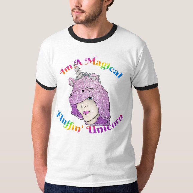 Magischer Fluffin Unicorn Männer-Ringer-T - Shirt (Vorderseite)