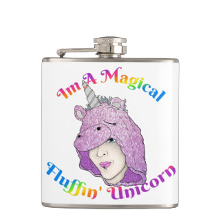 Magischer Fluffin Unicorn Vinyl Wrapped Flask Flachmann