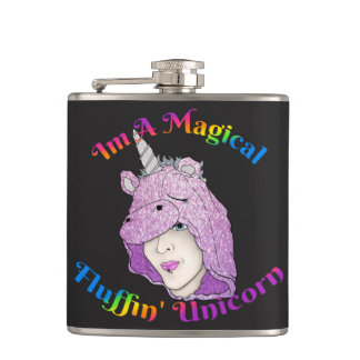 Magischer Fluffin Unicorn Vinyl Wrapped Flask Flachmann