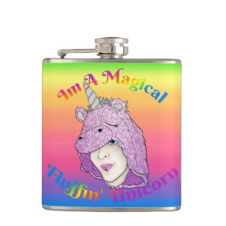 Magischer Fluffin Unicorn Vinyl Wrapped Flask Flachmann