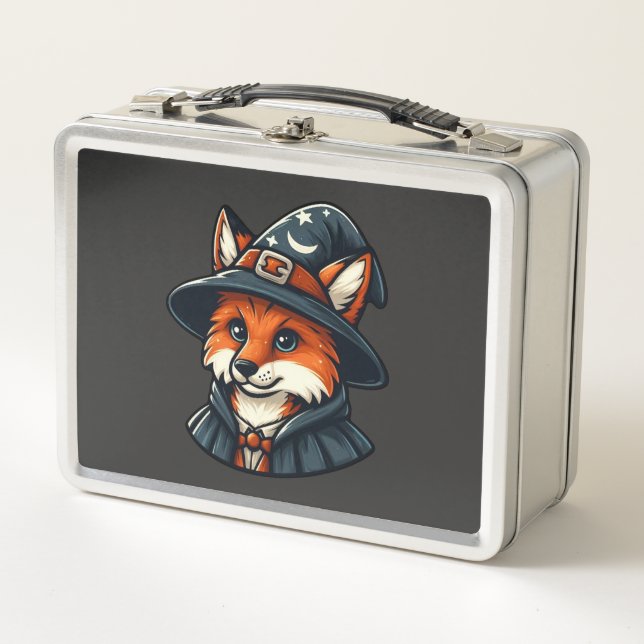 Magischer Fox - Zauberfantasy Metall Brotdose (Vorderseite)