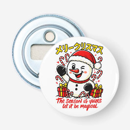 Magischer Frohe Weihnachten Schneemann Festlicher Flaschenöffner