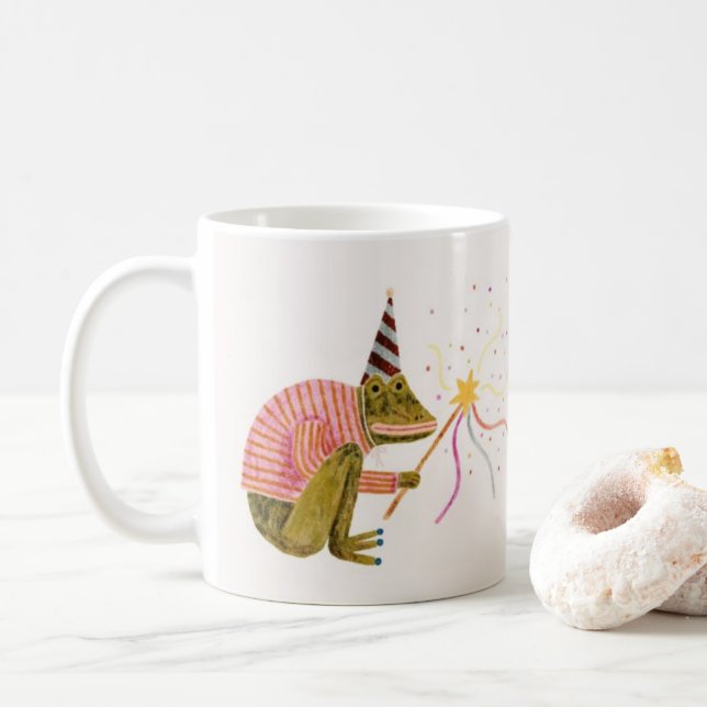 Magischer Frosch Whimsical Tasse (Mit Donut)
