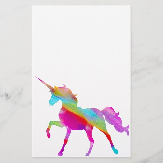 Magischer funkelnd Regenbogen tänzelnder Unicorn Briefpapier (Vorderseite)