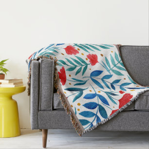 Magischer Garten - rot und türkis Decke