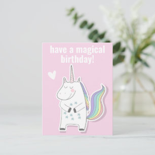 Magischer Geburtstag - Süßes Einhorn für Kinder Postkarte