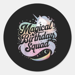 Magischer Geburtstagskolade Unicorn Party Spaß Runder Aufkleber