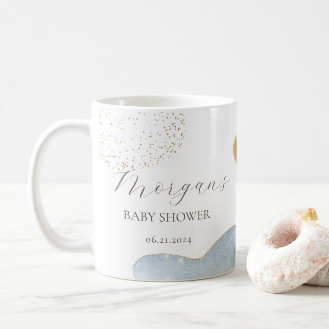 Magischer Glitzer Abstrakt Baby Shooting Monogram Kaffeetasse (Mit Donut)