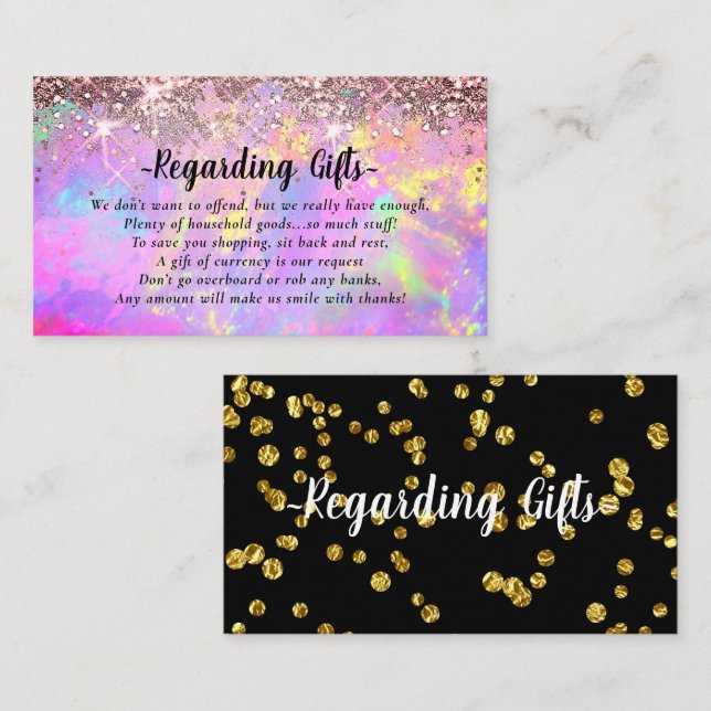 Magischer Glitzer Flitterwochen, die sich gut umsc Begleitkarte (Vorne/Hinten)