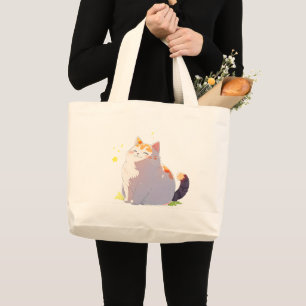 Magischer Glücklicher Fetter Katzen-Totebag Jumbo Stoffbeutel