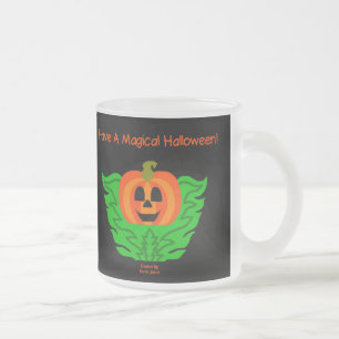 Magischer Halloween-Kürbis Kleine Milchglas-Tasse Mattglastasse