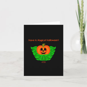 Magischer Halloween-Kürbis vertikale Grußkarte Karte