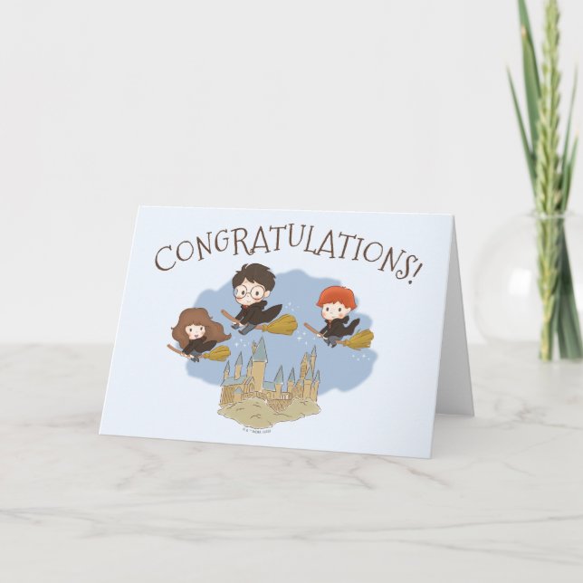 Magischer Harry Potter und Hogwarts Gratulation Karte (Vorderseite)