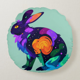Magischer Hase Rundes Kissen