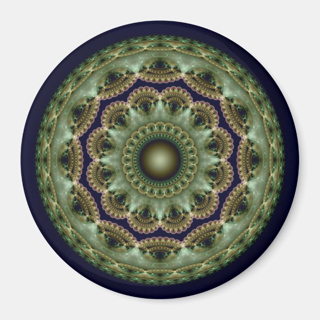 Magischer herrlicher fraktaler Glanzpattern Magnet (Vorne)