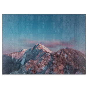 Magischer Himmel über dem Berg Storžič, Slowenien Schneidebrett