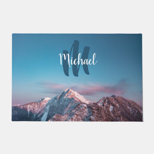 Magischer Himmelsmonogramm Berg Storžič Slowenien Fußmatte (Vorderseite)