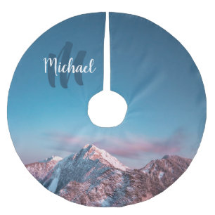 Magischer Himmelsmonogramm Berg Storžič Slowenien Polyester Weihnachtsbaumdecke