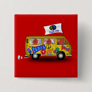 Magischer Hippie Van Button