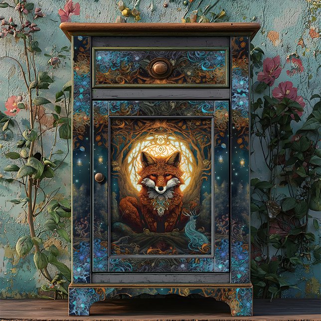 Magischer Keltischer Fox Mondlicht Kunst-Entdeckun Seidenpapier (Von Creator hochgeladen)