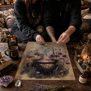 Magischer Kräuterkessel Botanik Puzzle