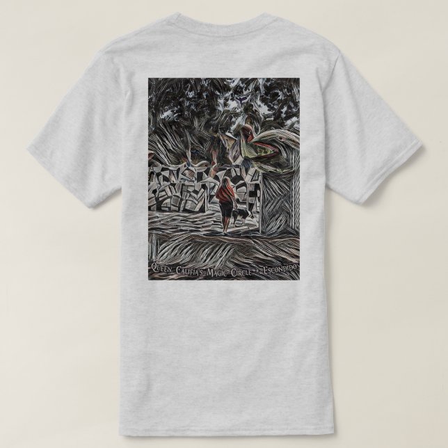 Magischer Kreis-T - Shirt der Königin-Califias (Design Rückseite)