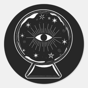 Magischer Kristallball Scry Sehend Auge Erzählt Al Runder Aufkleber