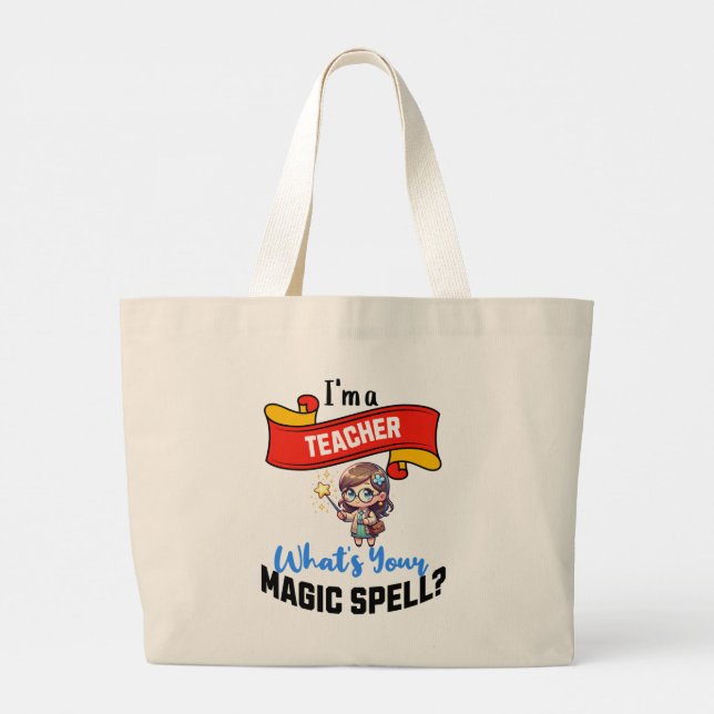 Magischer Lehrer - Spaß-Geschenkidee Jumbo Stoffbeutel (Rückseite)