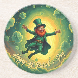 Magischer Leprechaun St. Patrick’s Day Kunst Getränkeuntersetzer
