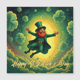 Magischer Leprechaun St. Patrick’s Day Kunst Magnetkarte