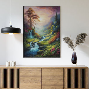 Magischer Leuchtender Wald Natur Landschaft Poster