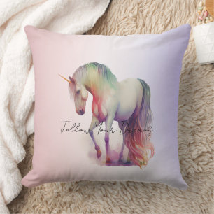 Magischer Lila Blush Ombre Unicorn Glitzer Kissen