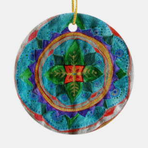 Magischer Mandala-Kreis-Ornament Keramik Ornament