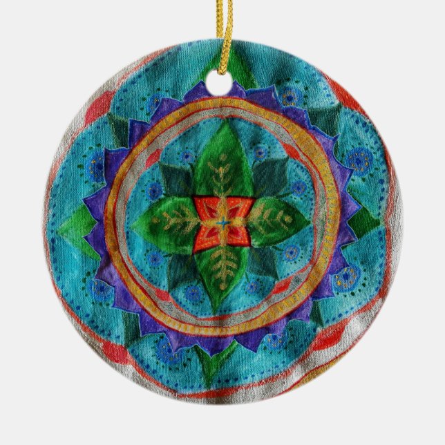 Magischer Mandala-Kreis-Schmuck Keramik Ornament (Vorne)