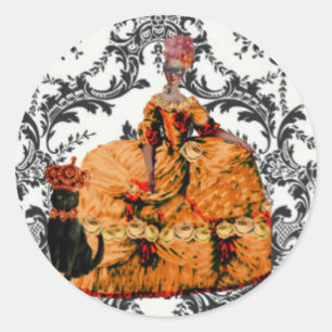 Magischer Maskenball Marie Antoinette Halloween Runder Aufkleber